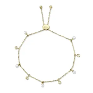 0.04ctw Diamond & Cultured Pearl Bolo Bracelet