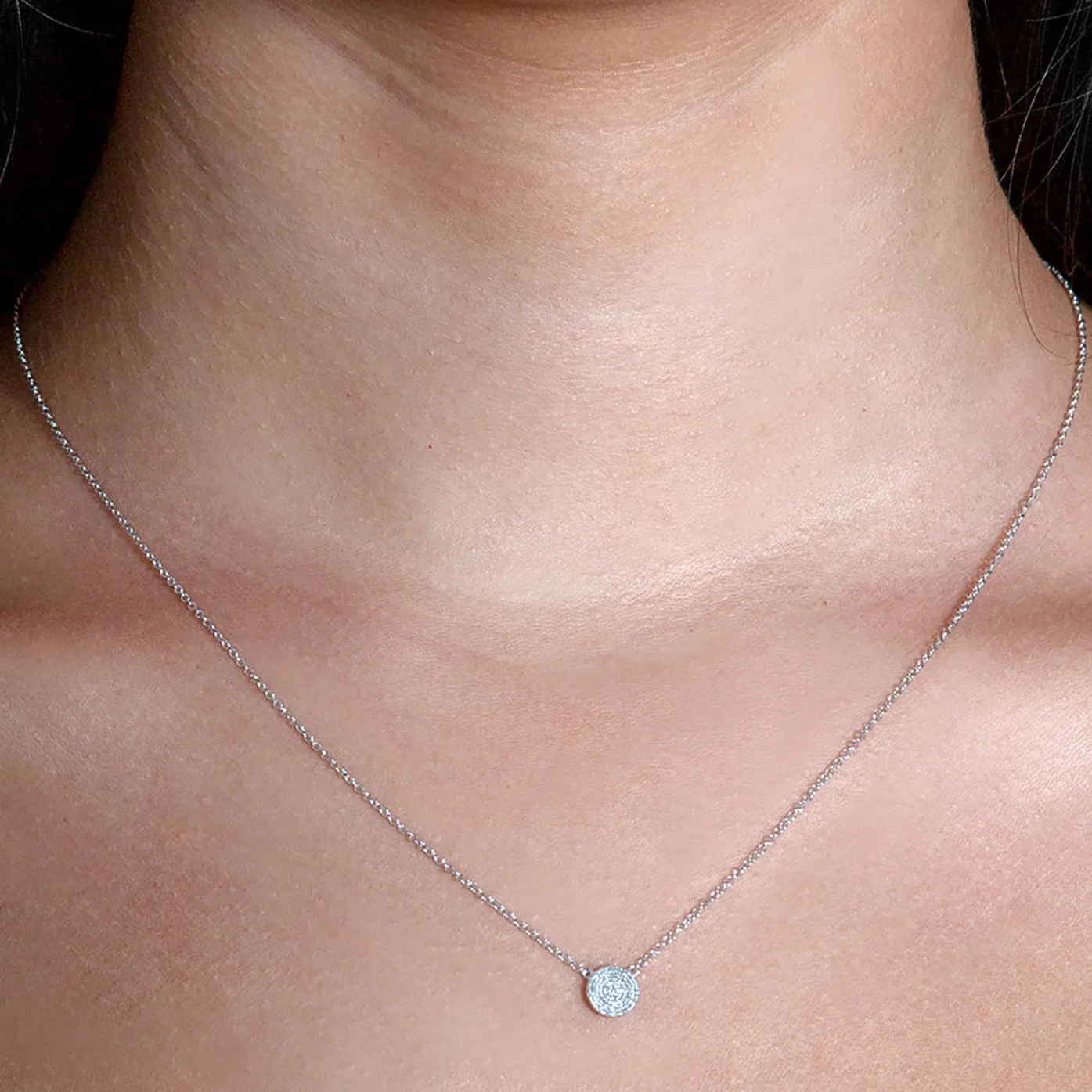 0.10 ctw Diamond Pave Cluster Necklace Pendant