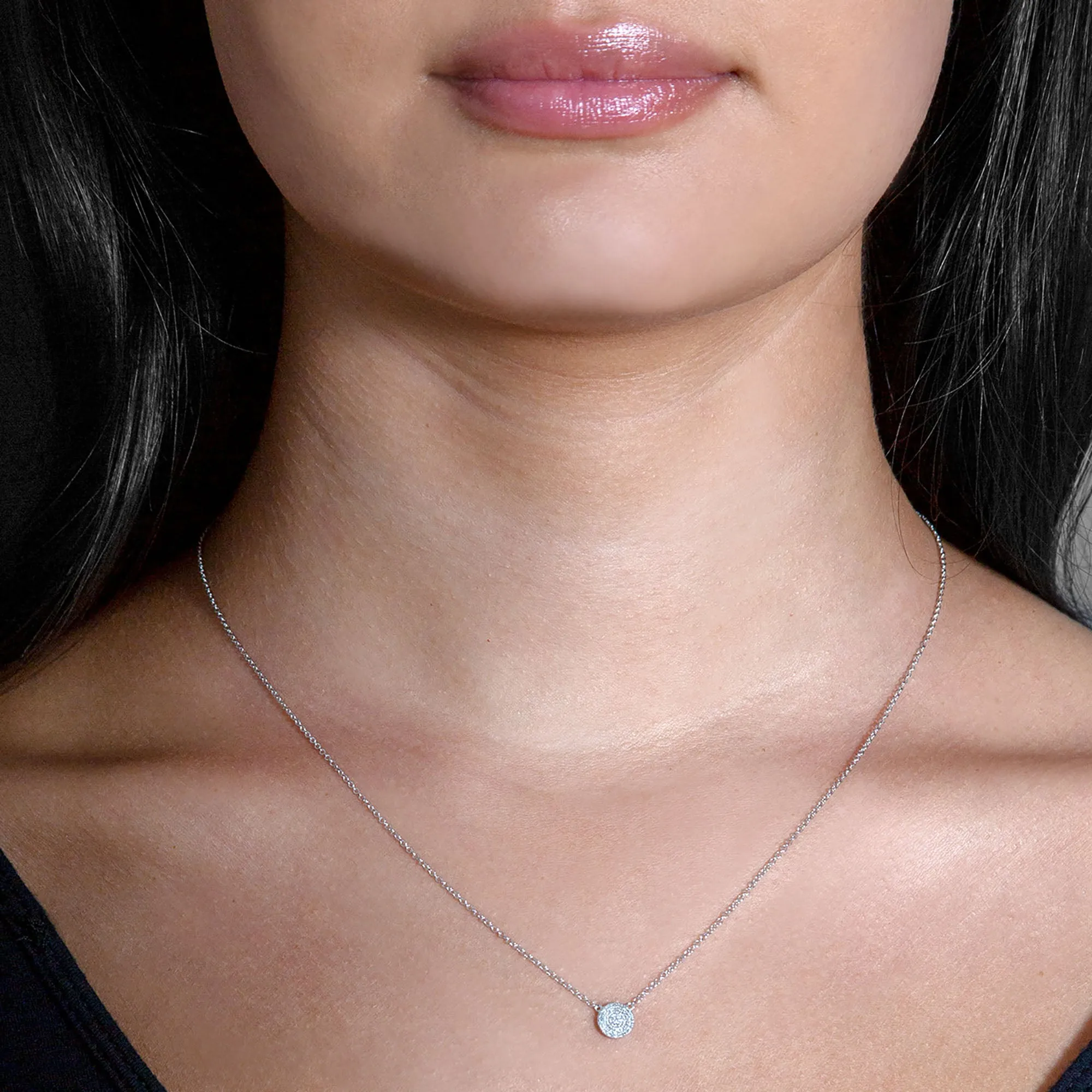0.10 ctw Diamond Pave Cluster Necklace Pendant