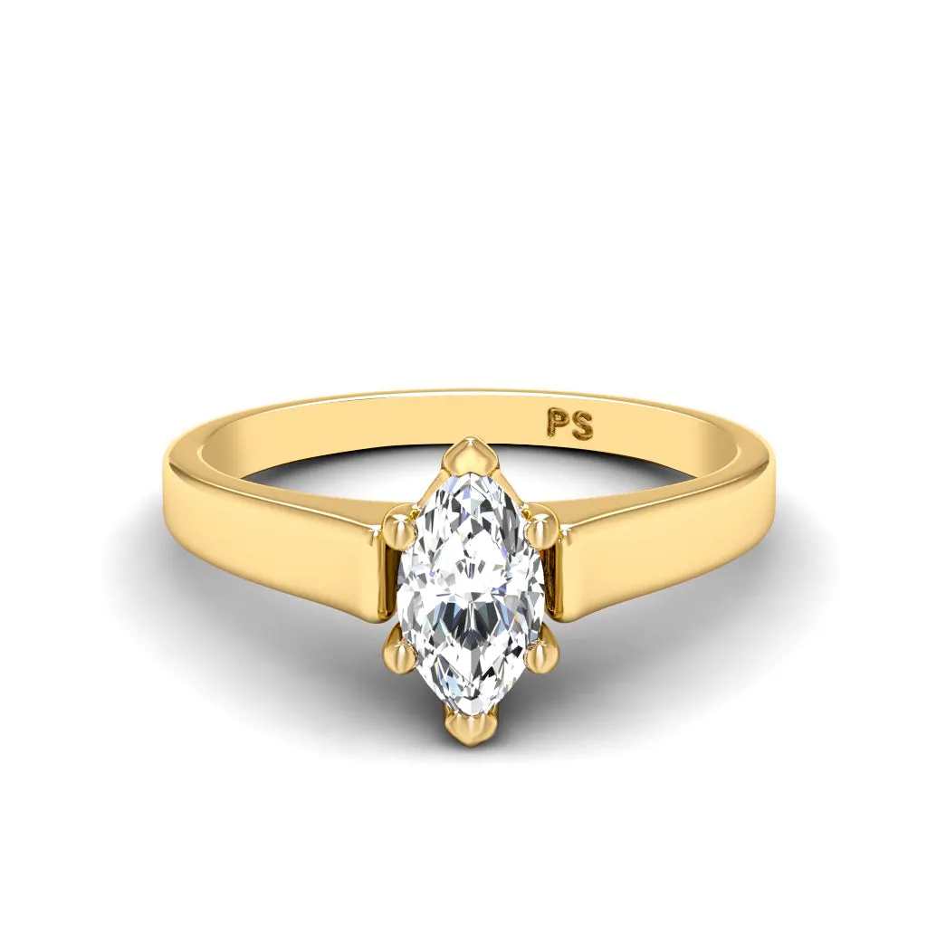 0.35-1.50 CT Marquise Cut Diamonds - Solitaire Ring