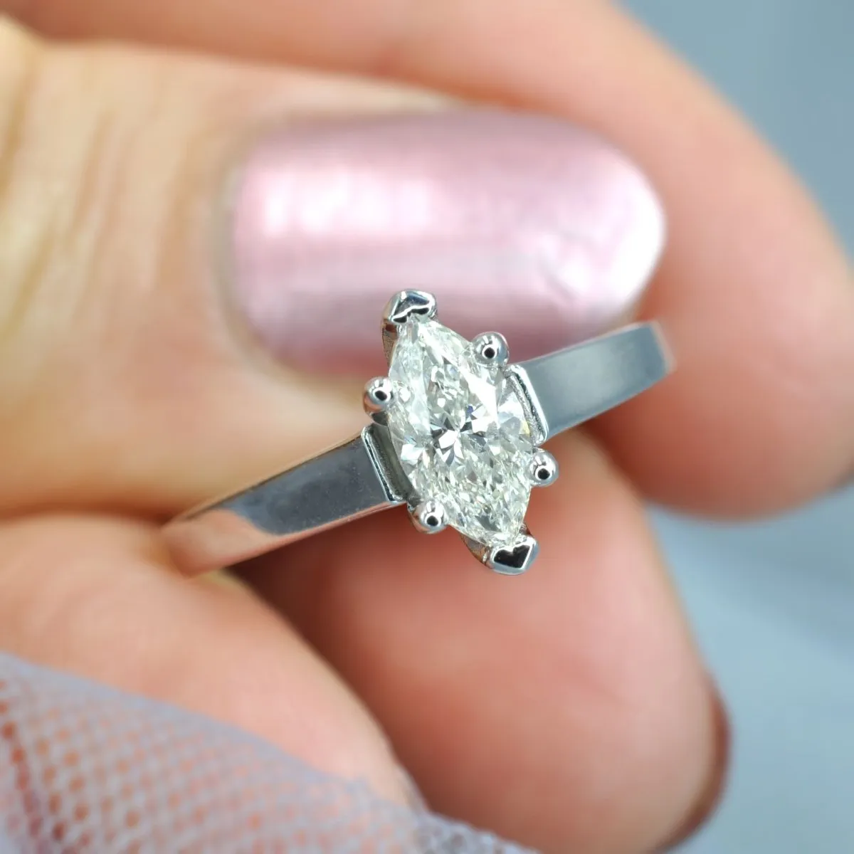 0.35-1.50 CT Marquise Cut Diamonds - Solitaire Ring