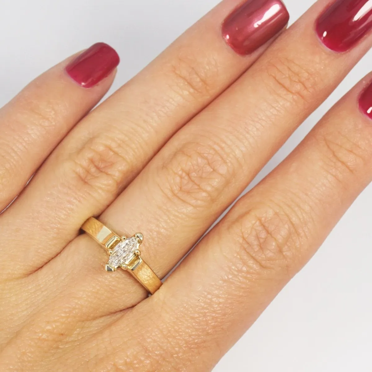 0.35-1.50 CT Marquise Cut Diamonds - Solitaire Ring