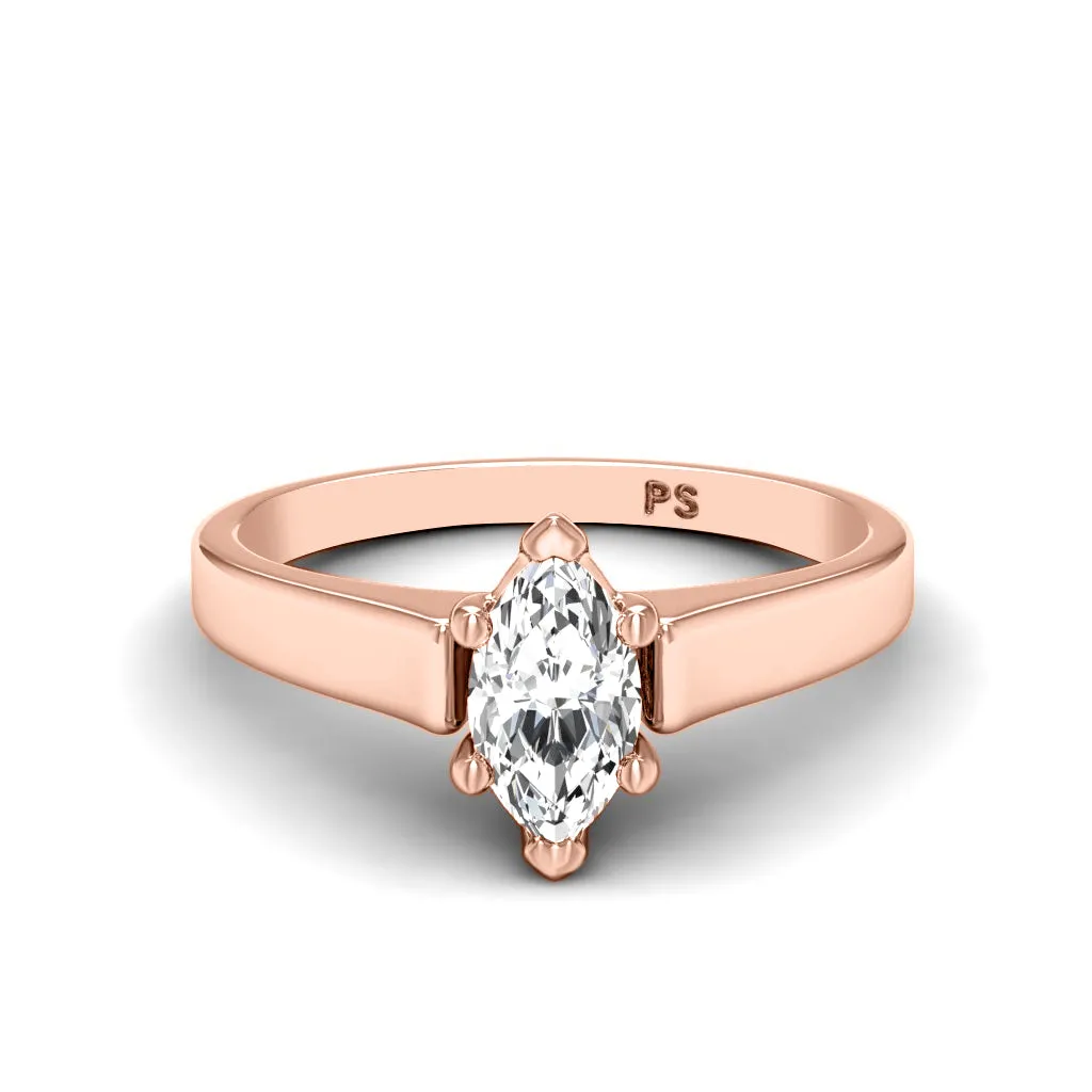 0.35-1.50 CT Marquise Cut Diamonds - Solitaire Ring