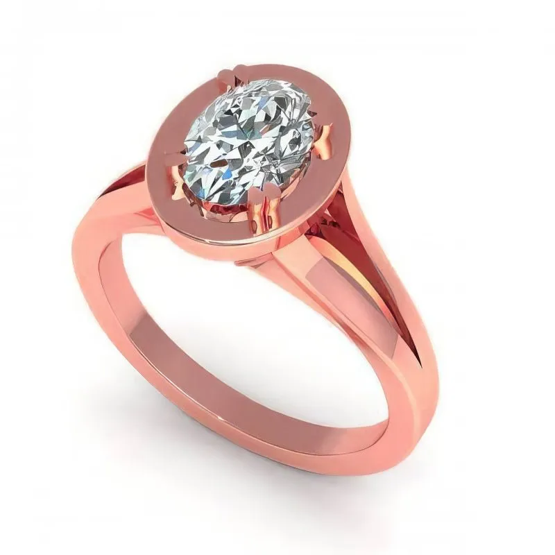0.35-1.50 CT Oval Cut Diamonds - Solitaire Ring