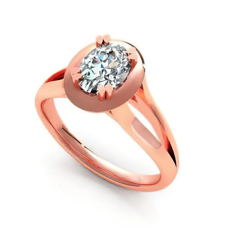 0.35-1.50 CT Oval Cut Diamonds - Solitaire Ring