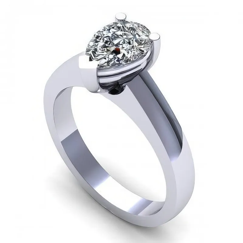 0.35-1.50 CT Pear Cut Diamonds - Solitaire Ring