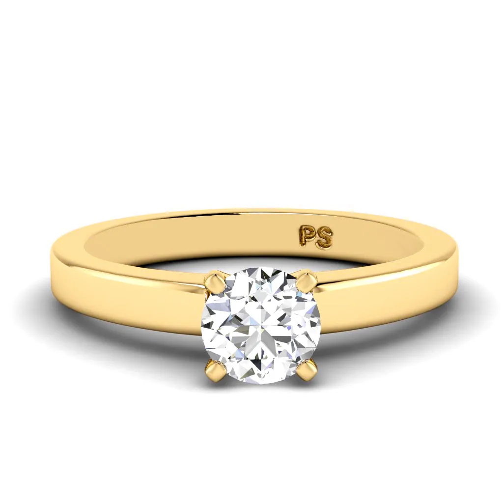 0.35-1.50 CT Round Cut Diamonds - Solitaire Ring