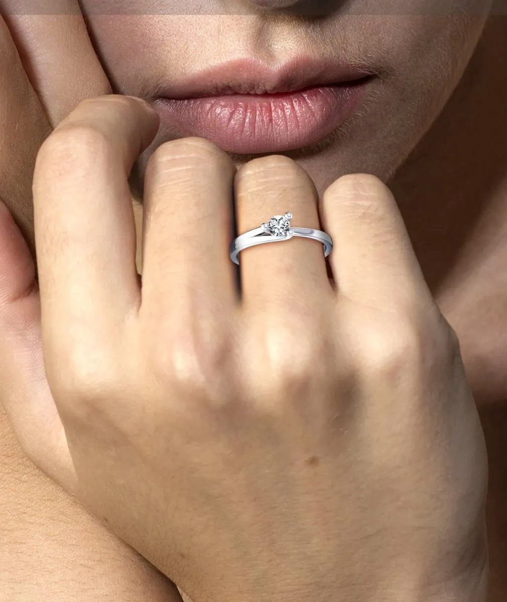0.35-1.50 CT Round Cut Diamonds - Solitaire Ring
