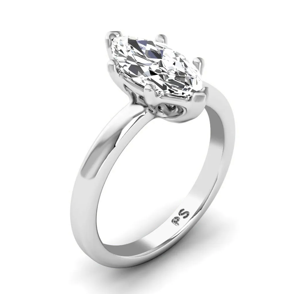 0.50-3.00 CT Marquise Cut Lab Grown Diamonds - Solitaire Ring