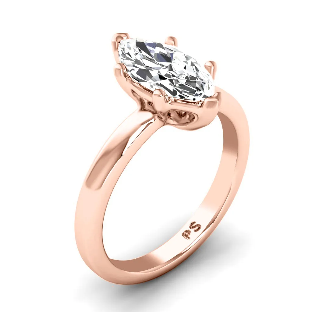 0.50-3.00 CT Marquise Cut Lab Grown Diamonds - Solitaire Ring