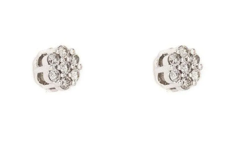 0.52 CT Diamond Earrings Flower Set