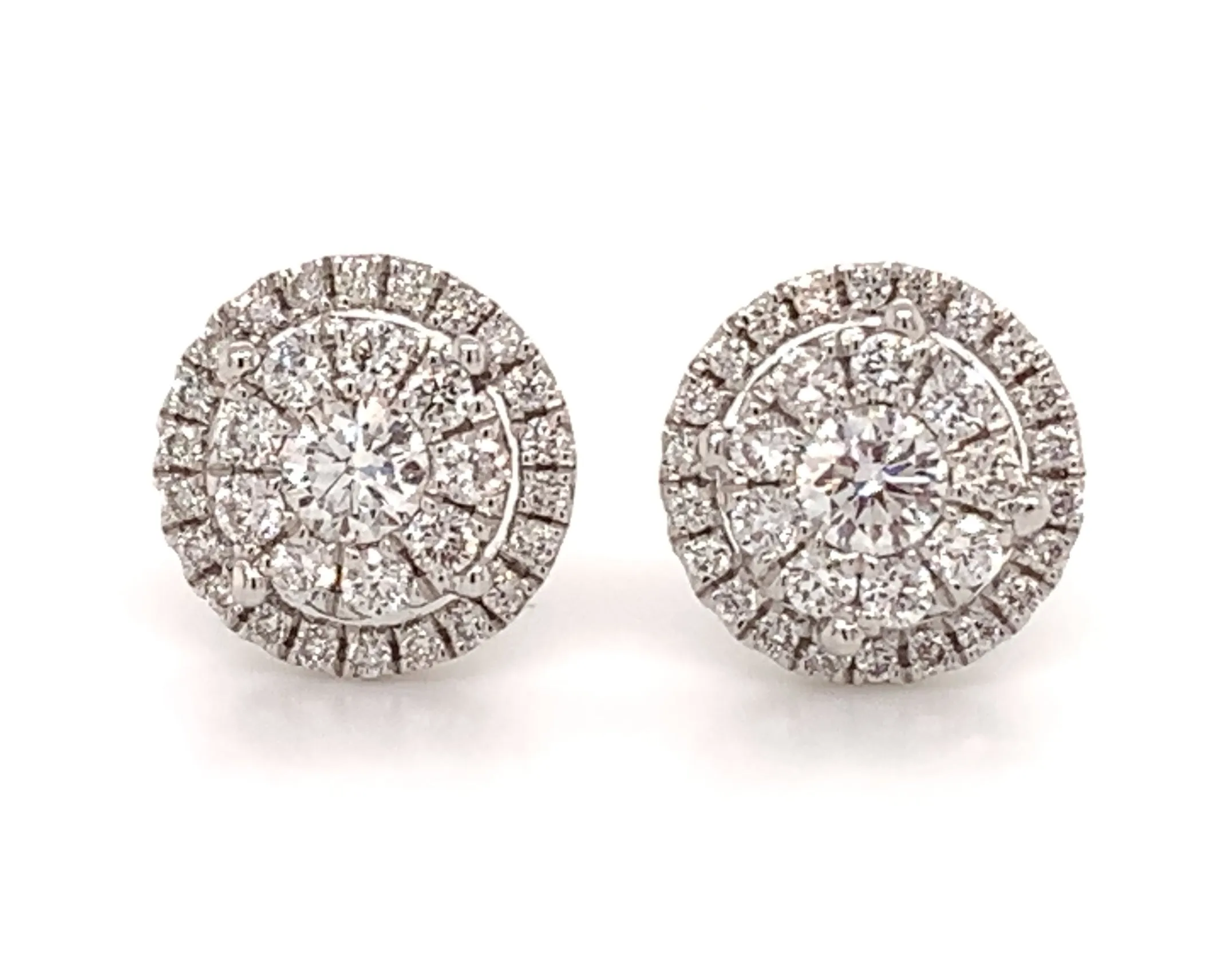0.54ct tw Diamond Cluster Halo Stud Earrings