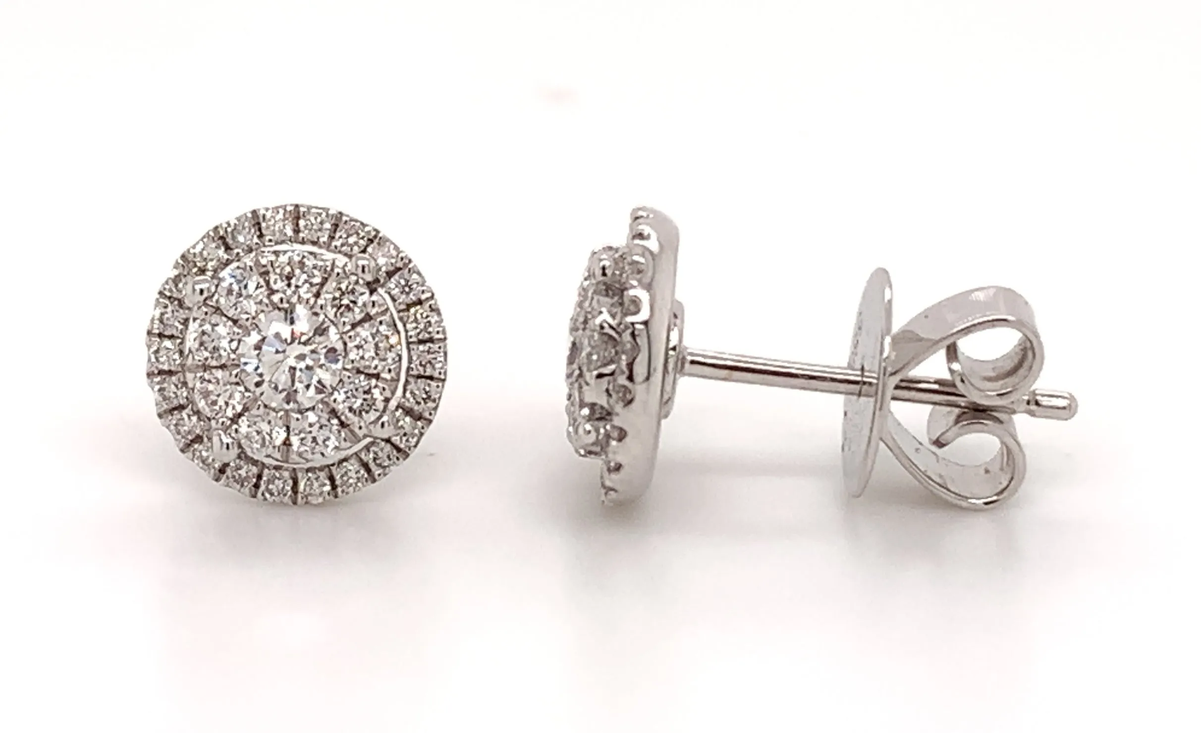 0.54ct tw Diamond Cluster Halo Stud Earrings