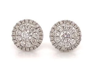 0.54ct tw Diamond Cluster Halo Stud Earrings