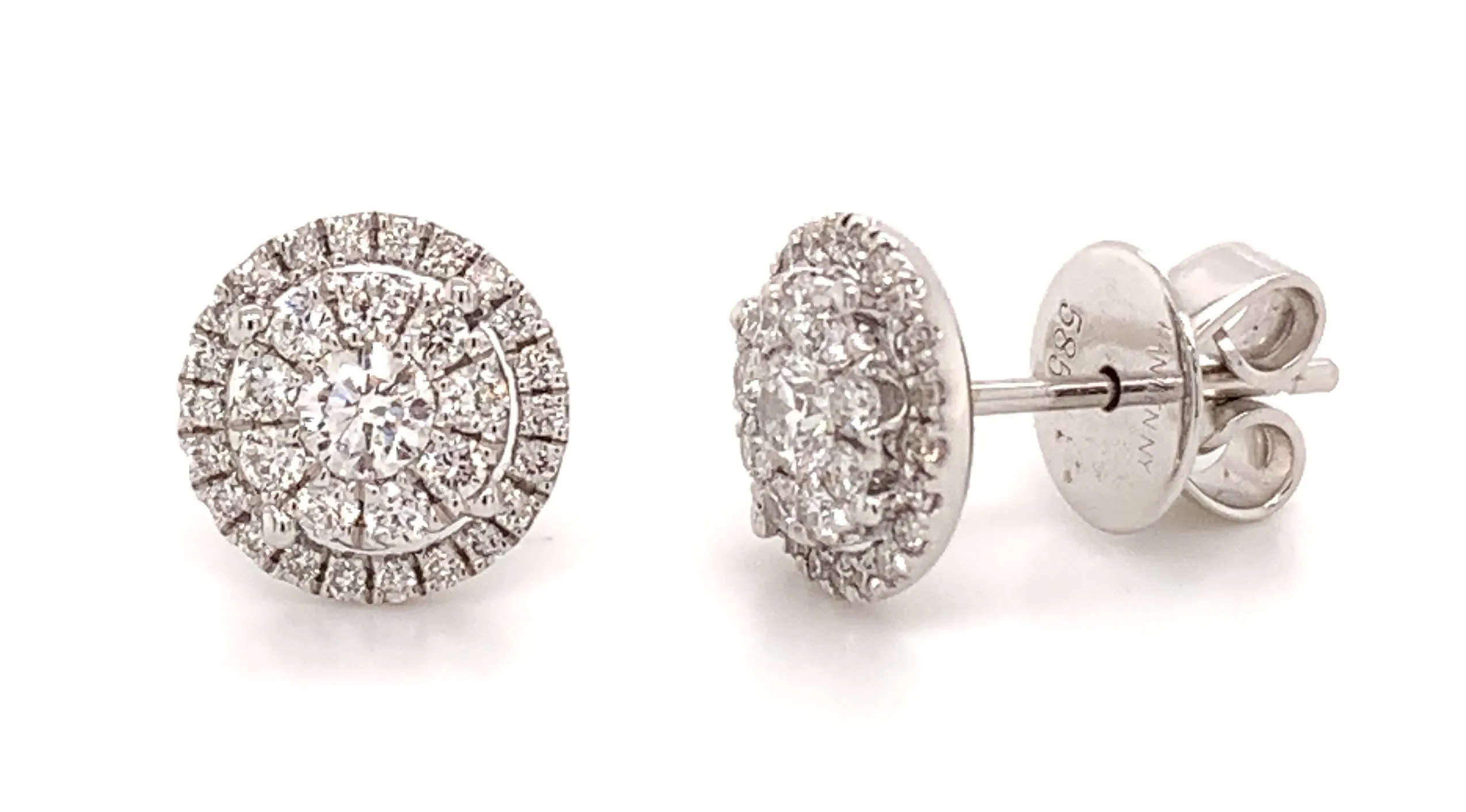 0.54ct tw Diamond Cluster Halo Stud Earrings