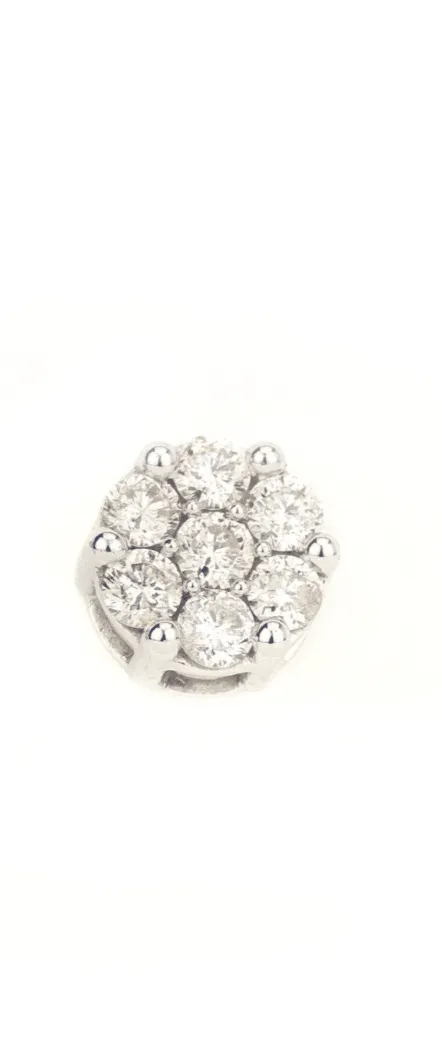 0.75CT White Gold Cluster Earring