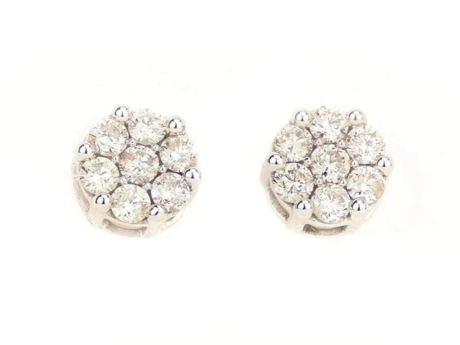 0.75CT White Gold Cluster Earring
