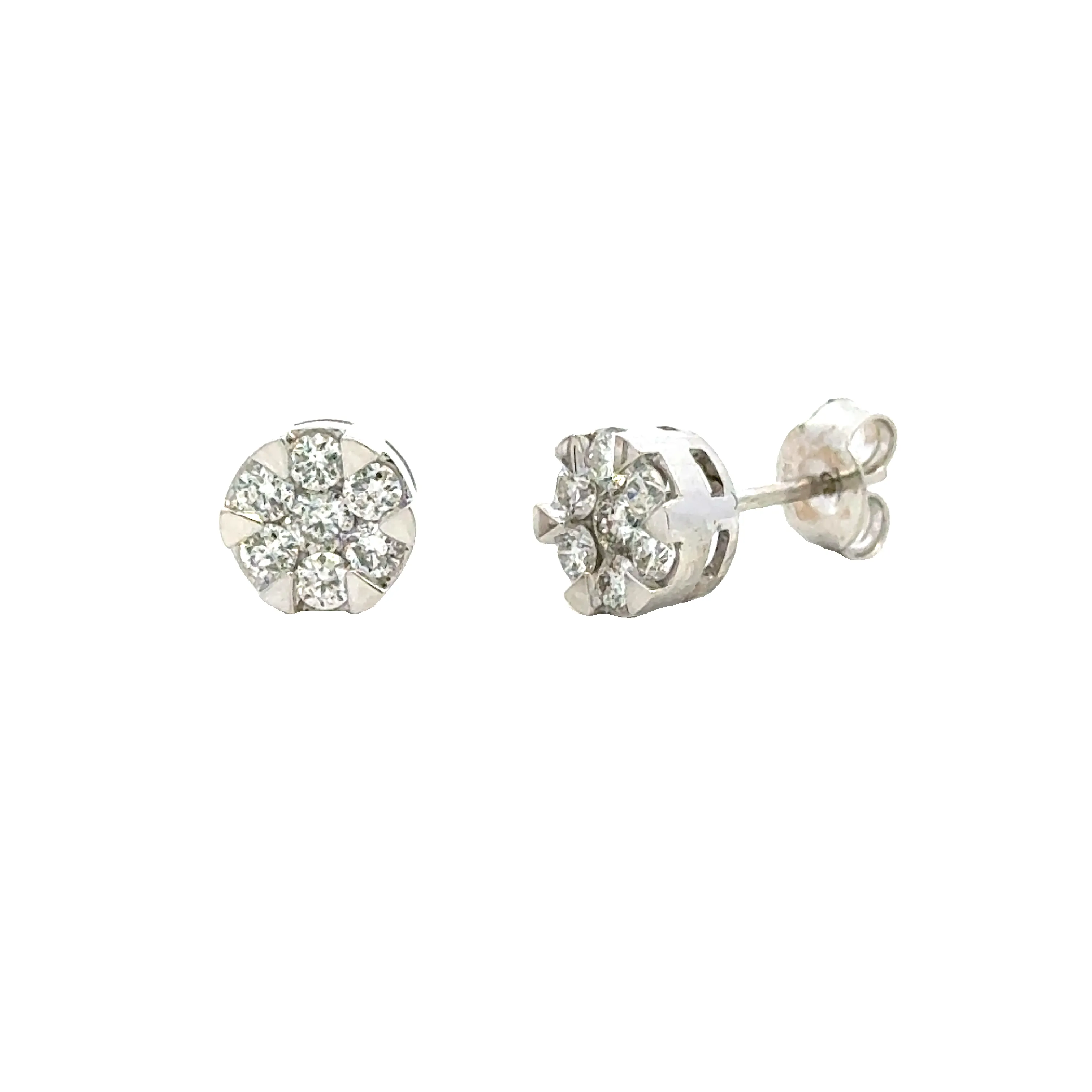 0.75cttw Round Diamond Cluster Studs
