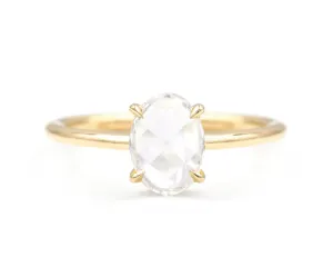 0.77-Carat Rose Cut Oval Solitaire (Ready to Ship Size 7)