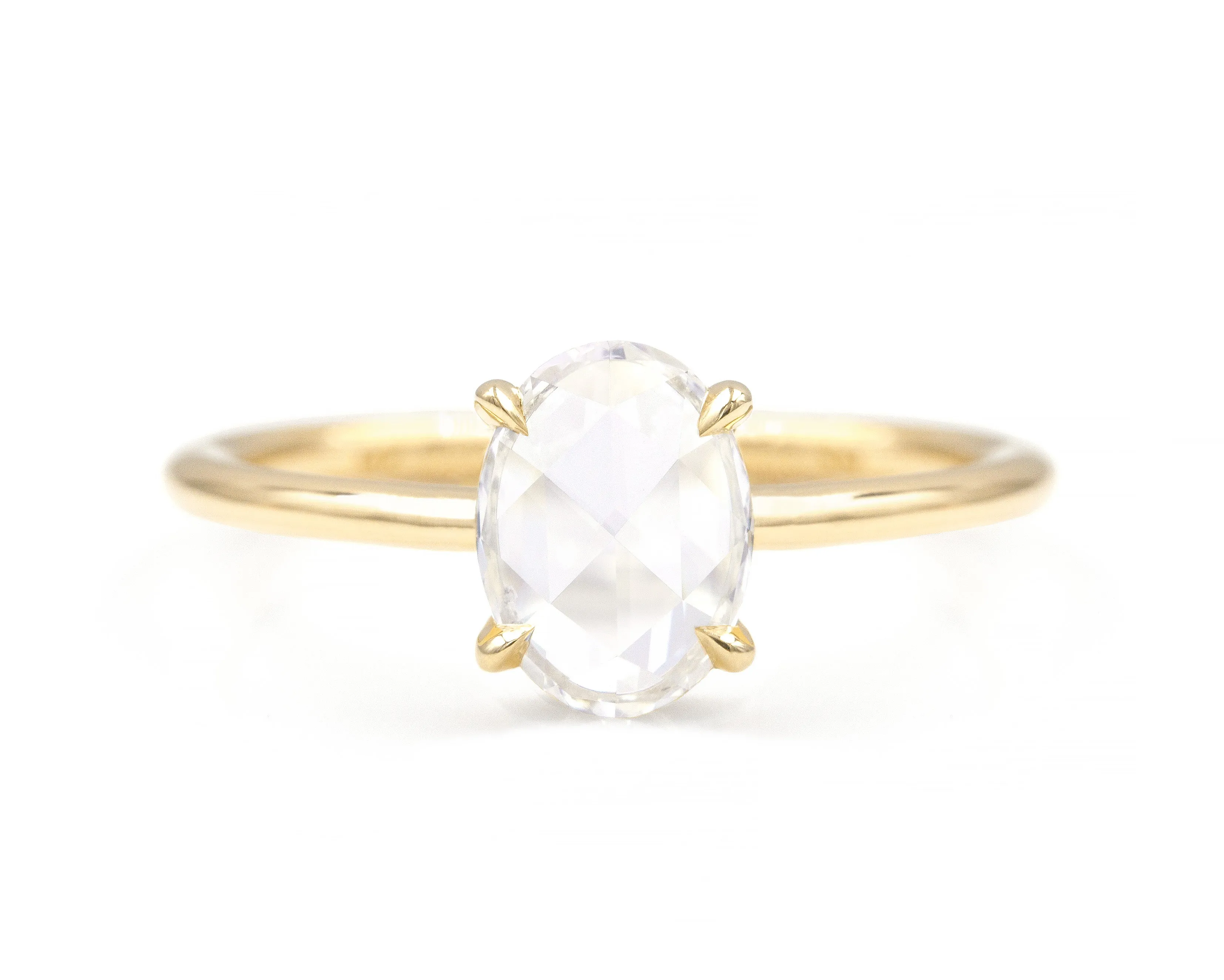 0.77-Carat Rose Cut Oval Solitaire (Ready to Ship Size 7)
