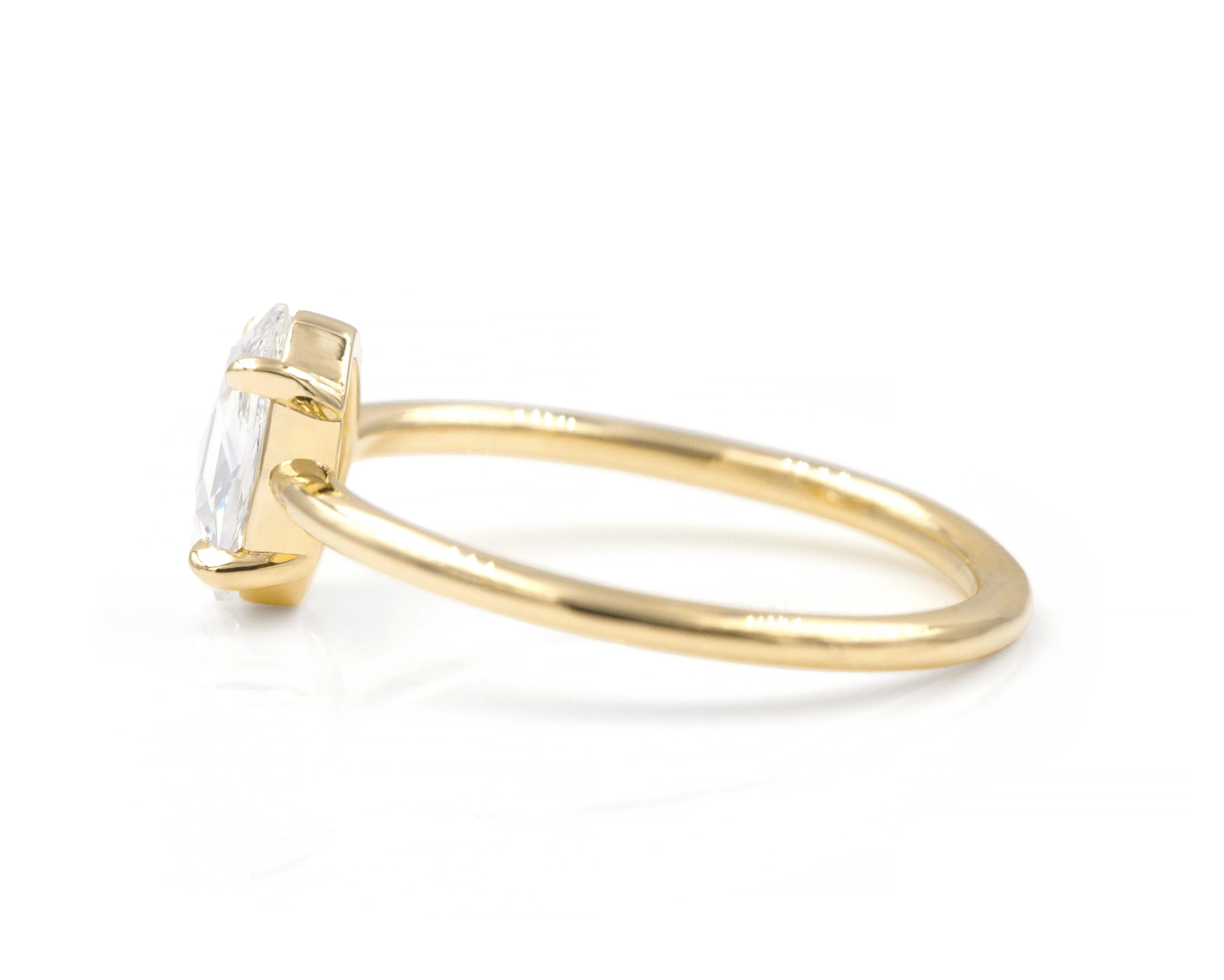 0.77-Carat Rose Cut Oval Solitaire (Ready to Ship Size 7)