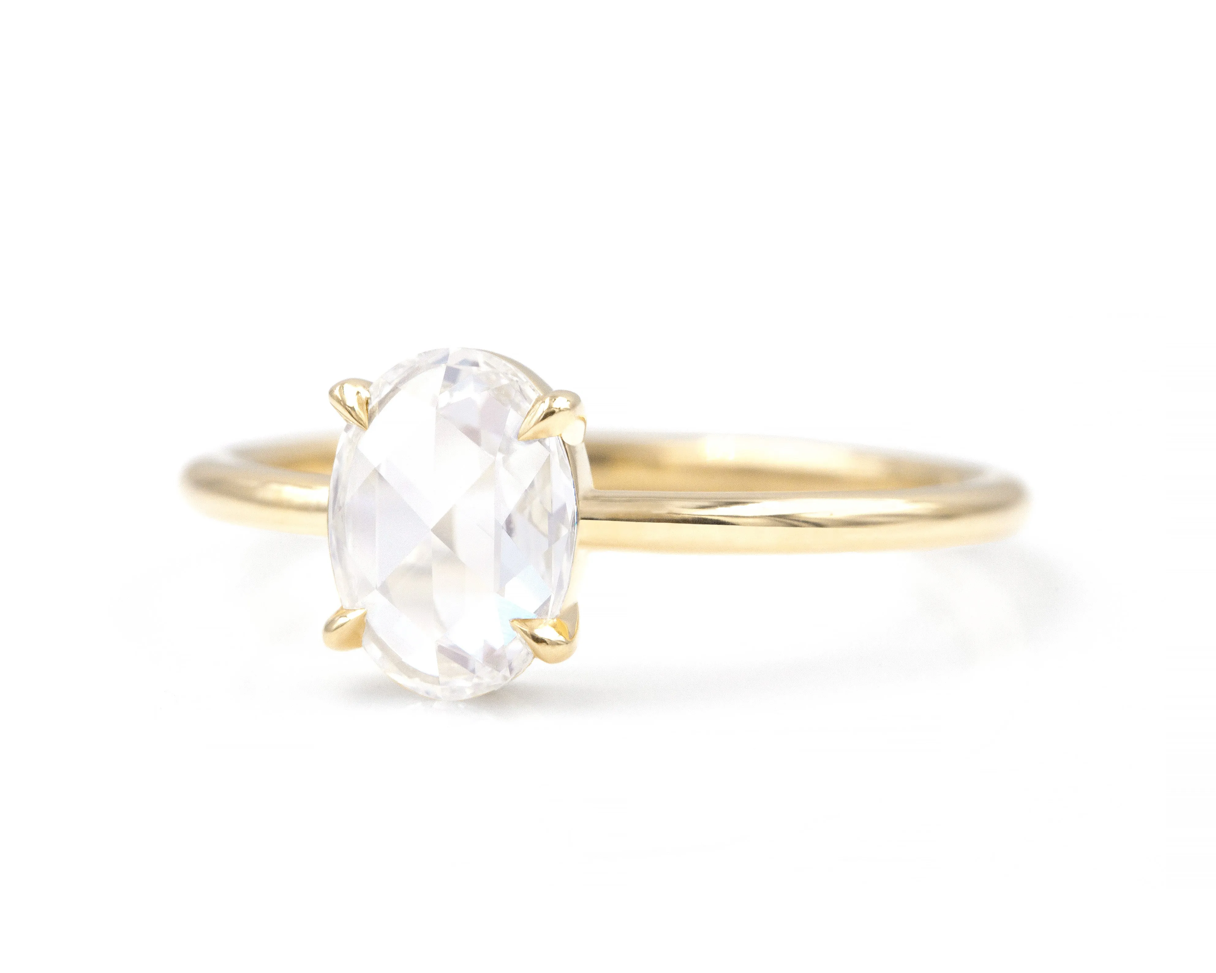 0.77-Carat Rose Cut Oval Solitaire (Ready to Ship Size 7)