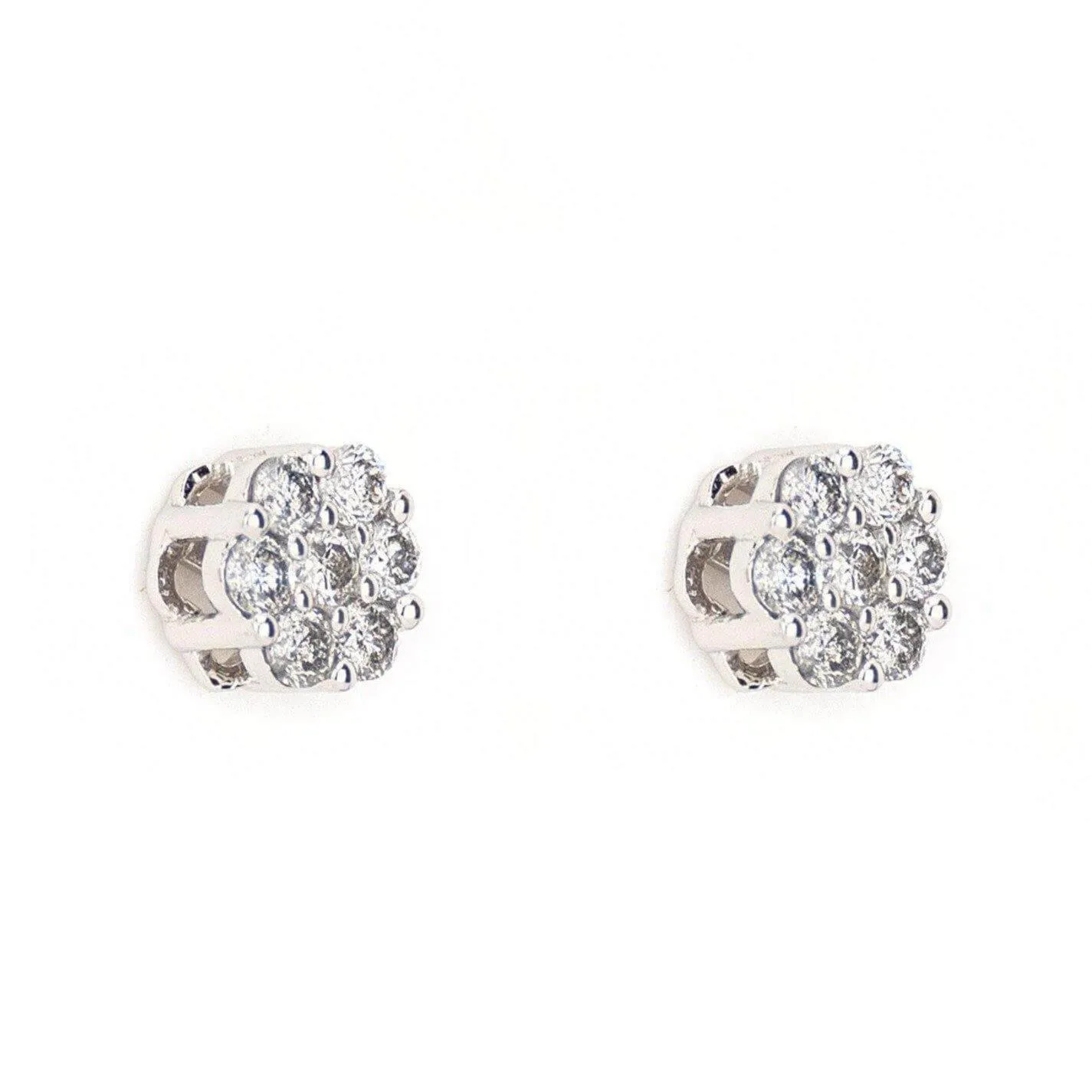 0.8 CTTW Diamond Cluster Earrings