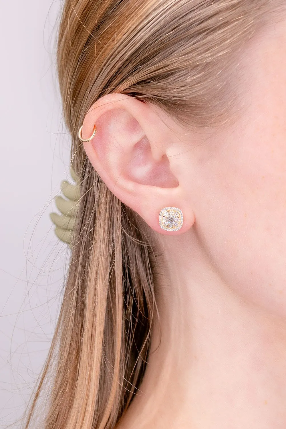 0.98ct Diamond Cushion Earrings