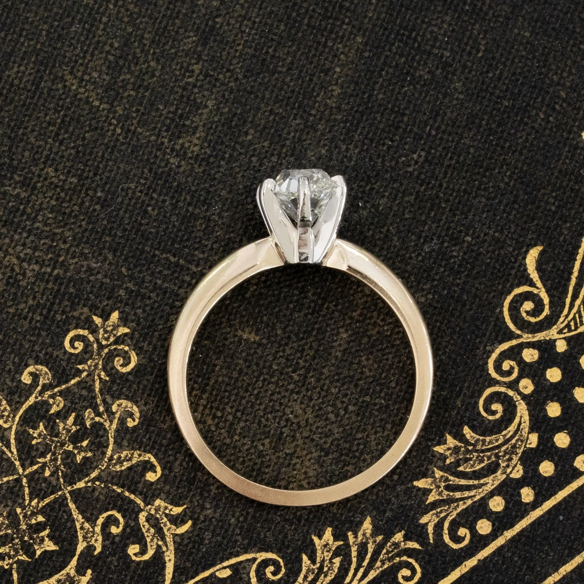 1.02ct Vintage Old Mine Cut Diamond Solitaire, GIA J SI1
