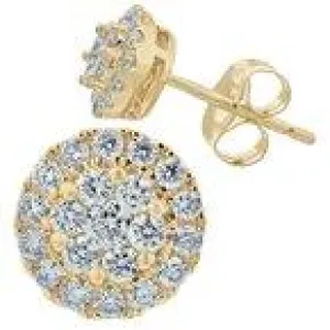 10K 2.00Ct Diamond Cluster Earrings