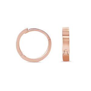10K Rose Gold (9mm) Baby Huggie Hoop Earrings