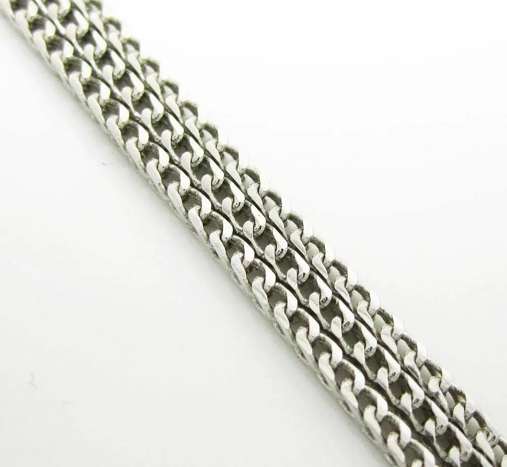 10K White Gold Diamond Cut Franco Chain 1.3mm