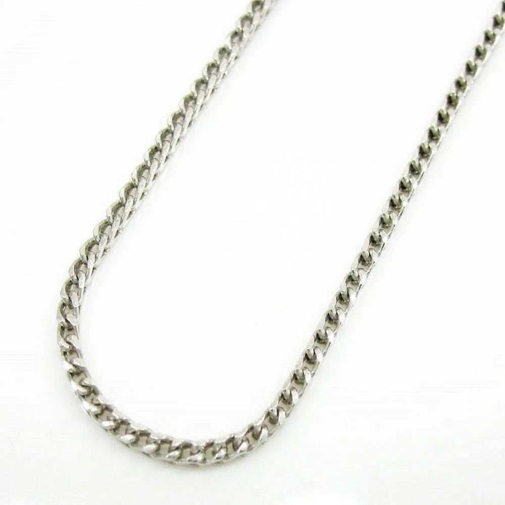 10K White Gold Diamond Cut Franco Chain 1.3mm