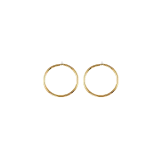 10K Yellow Gold 17mm Sleeper Earrings