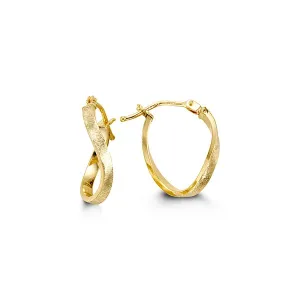 10K Yellow Gold Contemporary Hoop Earrings
