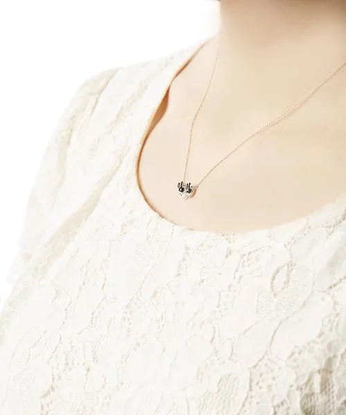 【10K Yellow Gold / Order Jewelry】Black Eyed Necklace【Japan Jewelry】