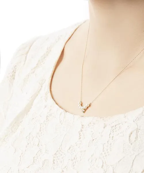 【10K Yellow Gold / Order Jewelry】Pearly White Smile Necklace【Japan Jewelry】