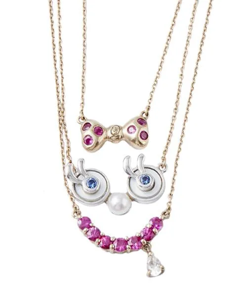 【10K Yellow Gold / Order Jewelry】Ruby Ribbon Necklace【Japan Jewelry】