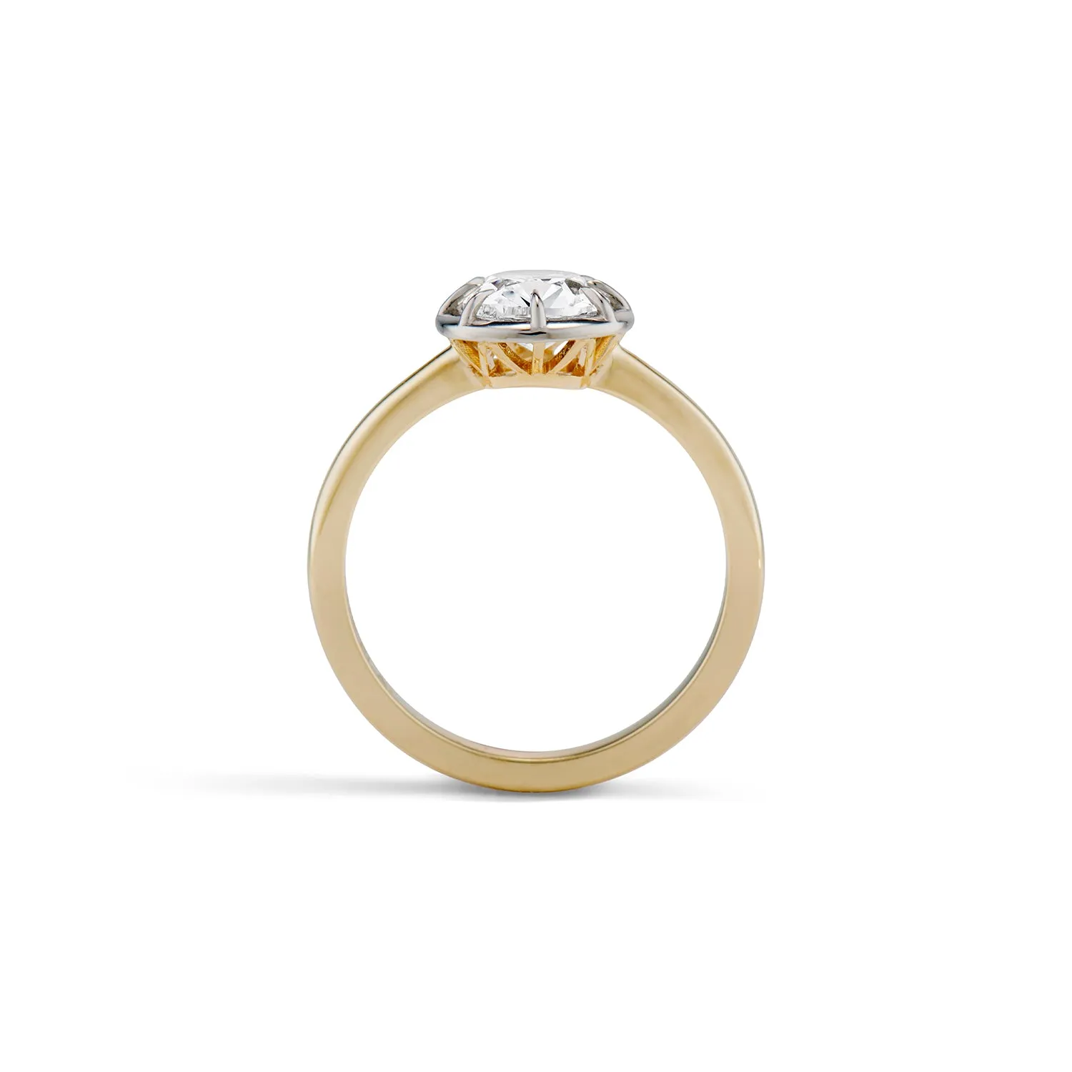 1.20 Carat Collet Cushion Cut Diamond Engagement Ring