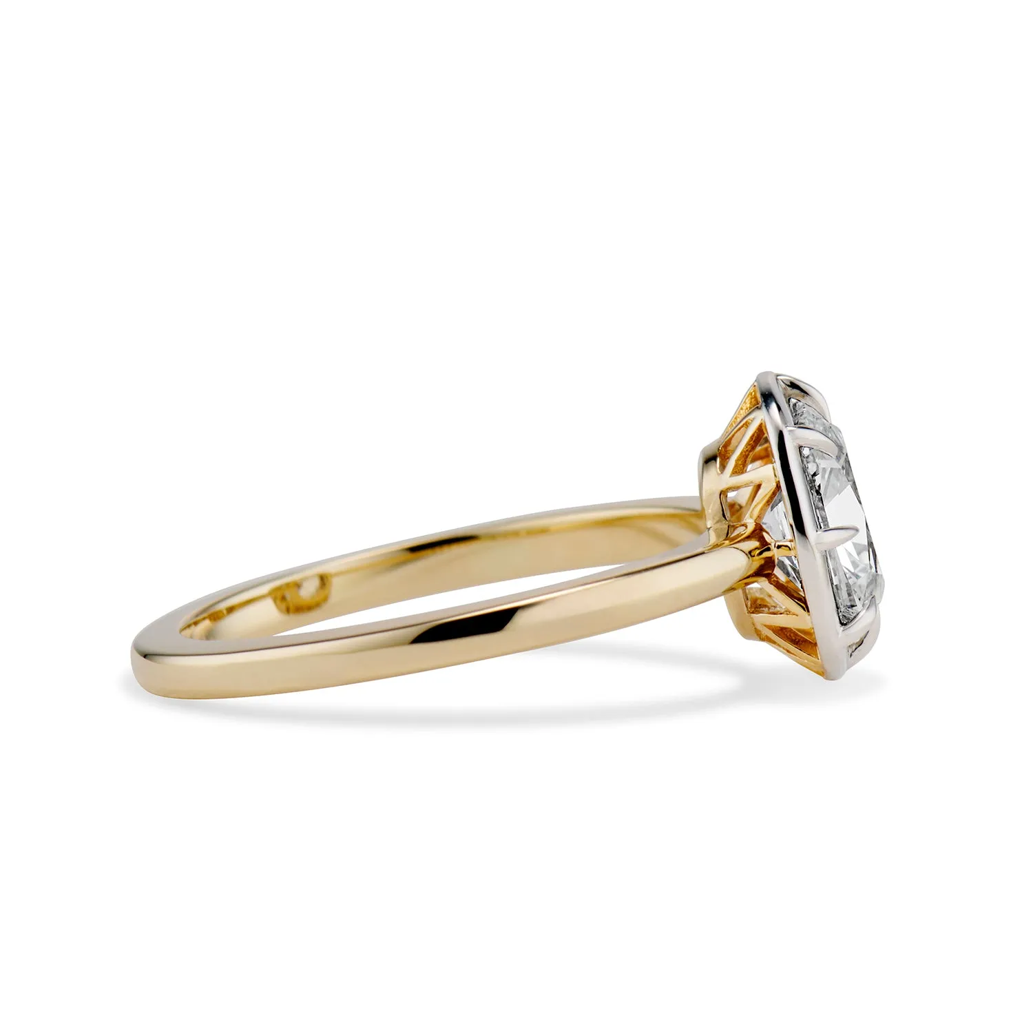 1.20 Carat Collet Cushion Cut Diamond Engagement Ring