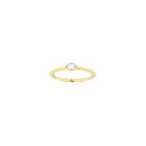 14 Karat Yellow Gold Ball Band With A Diamond