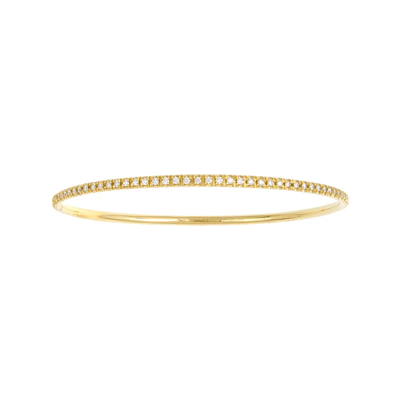 14 Karat Yellow Gold Diamond Eternity Bangle