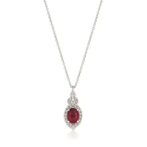 14K 0.18ct-Diamond 0.70ct/Ruby Fashion Necklace