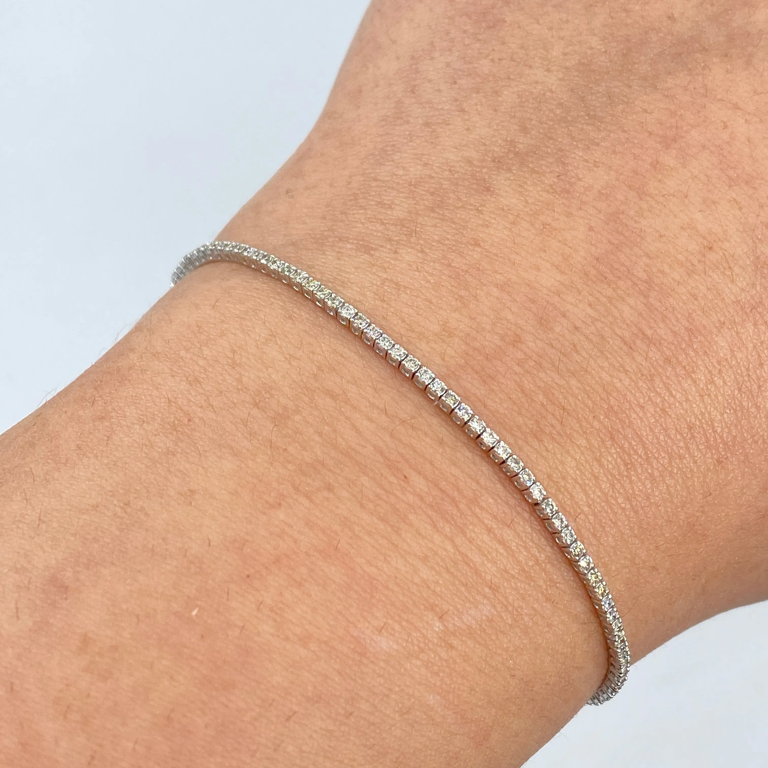 14K 1.5MM Diamond Tennis Bracelet 6.5-7"