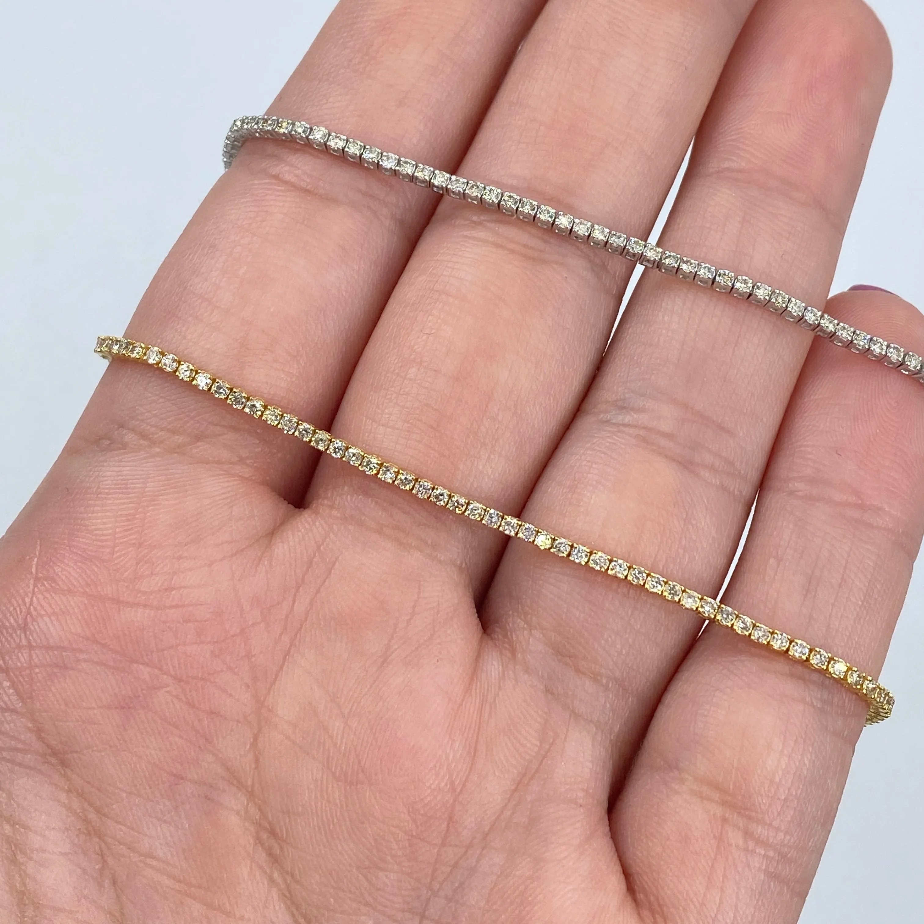 14K 1.5MM Diamond Tennis Bracelet 6.5-7"