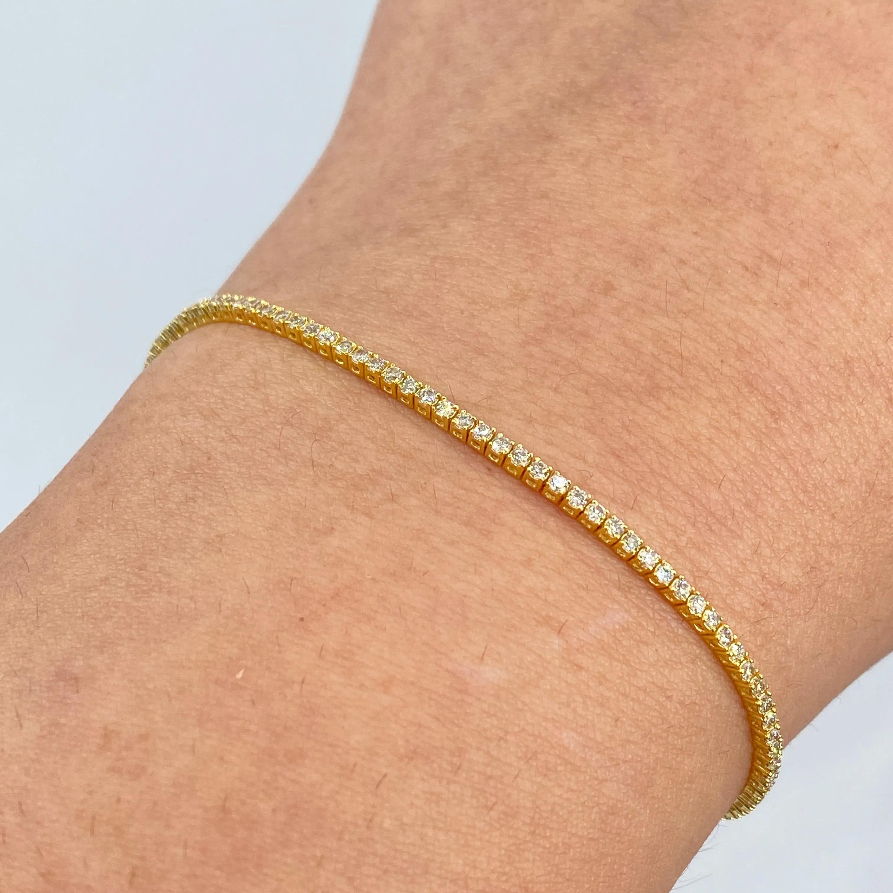14K 1.5MM Diamond Tennis Bracelet 6.5-7"