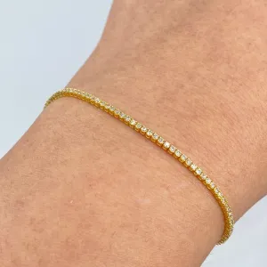 14K 1.5MM Diamond Tennis Bracelet 6.5-7"