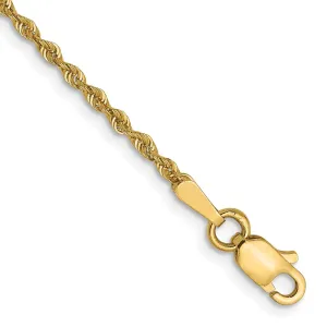 14K 1.6mm Solid Regular Rope Chain