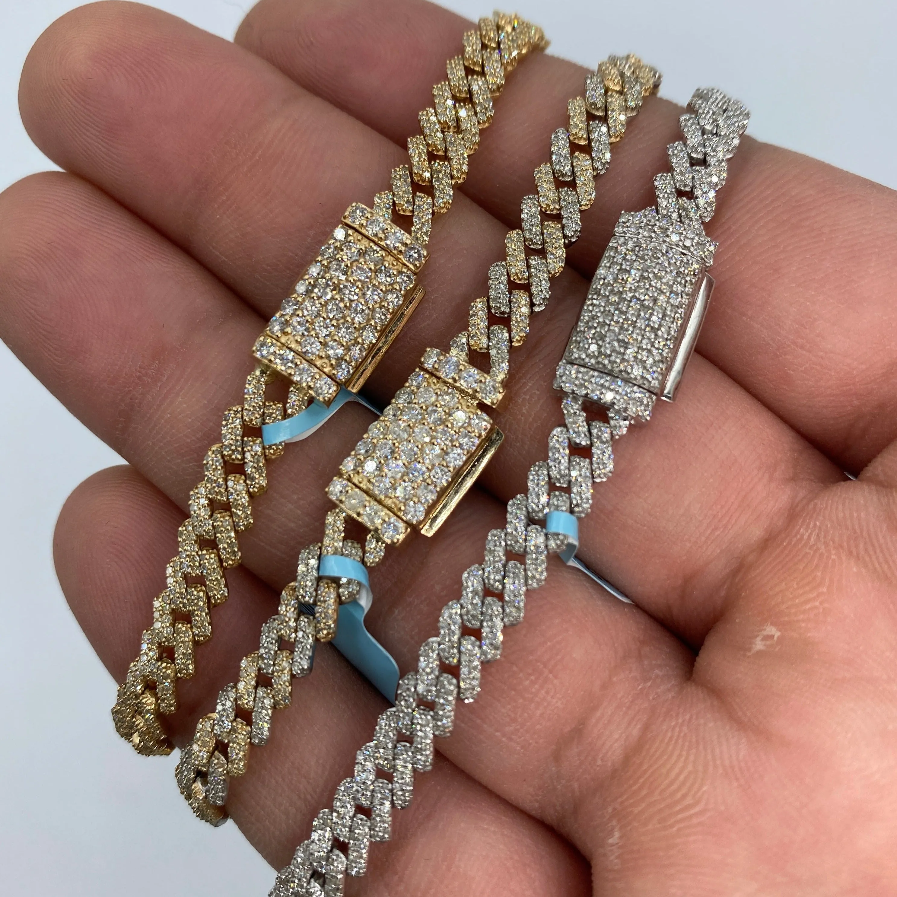 14K 5.5MM Cuban Link Diamond Bracelet 7"