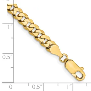 14K 7 inch 4.75mm Flat Beveled Curb with Lobster Clasp Bracelet